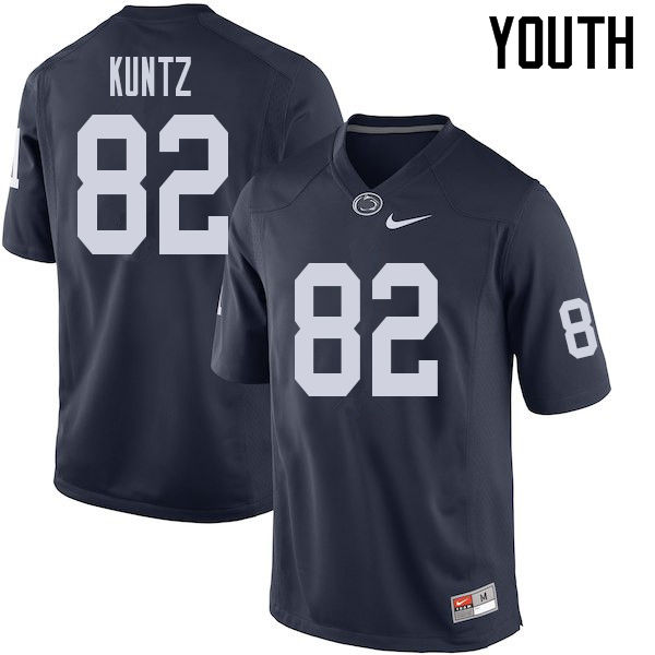 Youth #82 Zack Kuntz Penn State Nittany Lions College Football Jerseys Sale-Navy - Click Image to Close